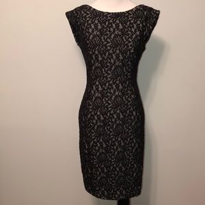 French Connection lace overlay sheath dress